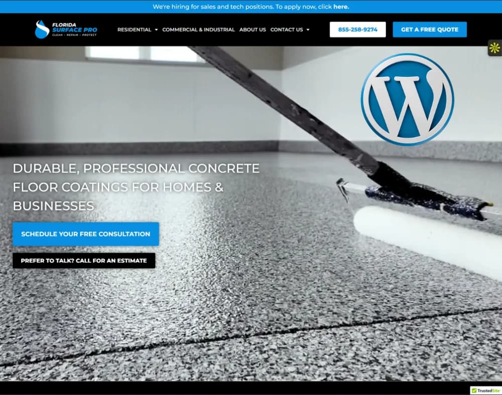 Florida Surface Pro: WordPress site for a concrete floor coating contractor