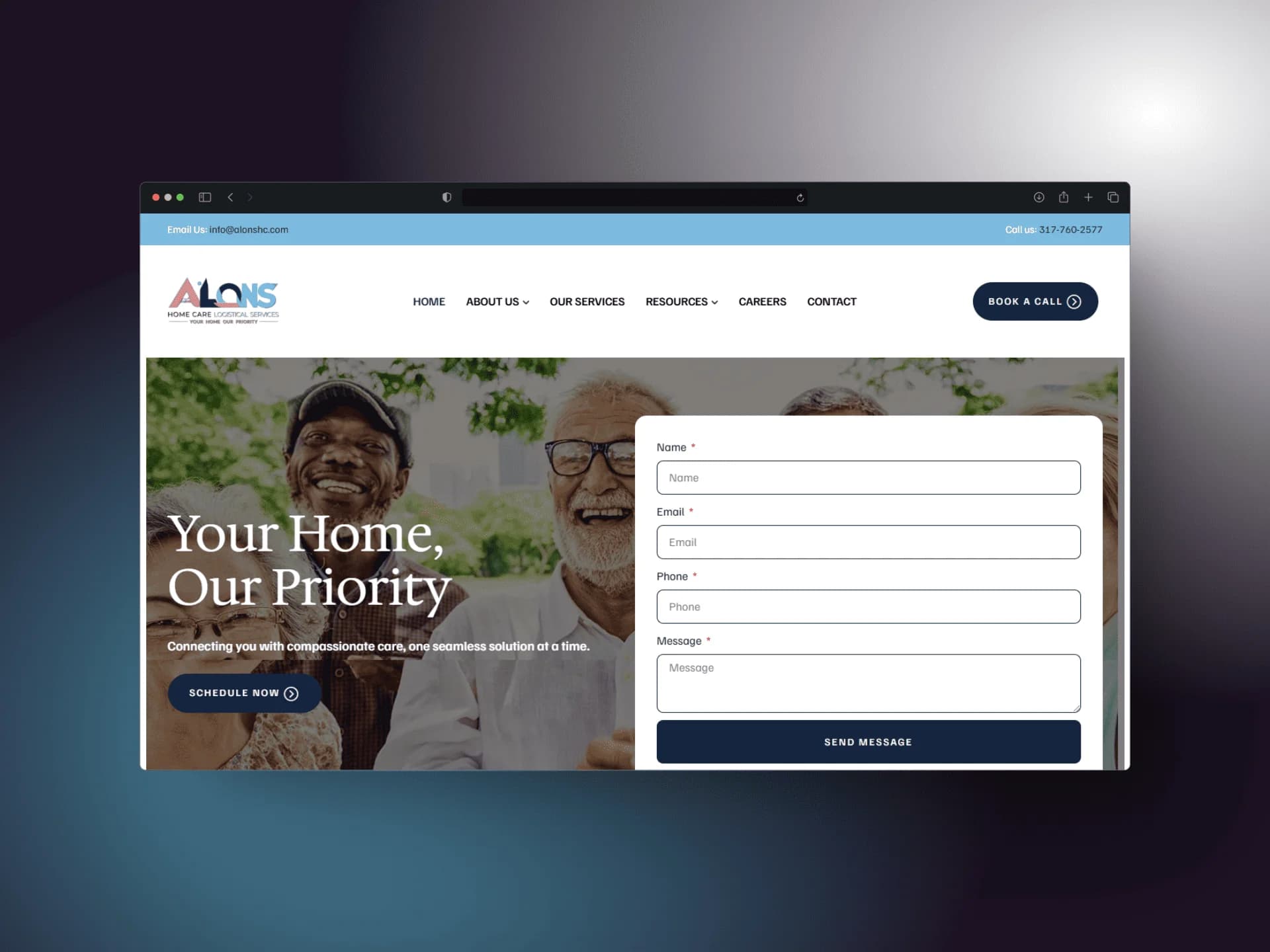 Alon Home Care: Website for a home care provider