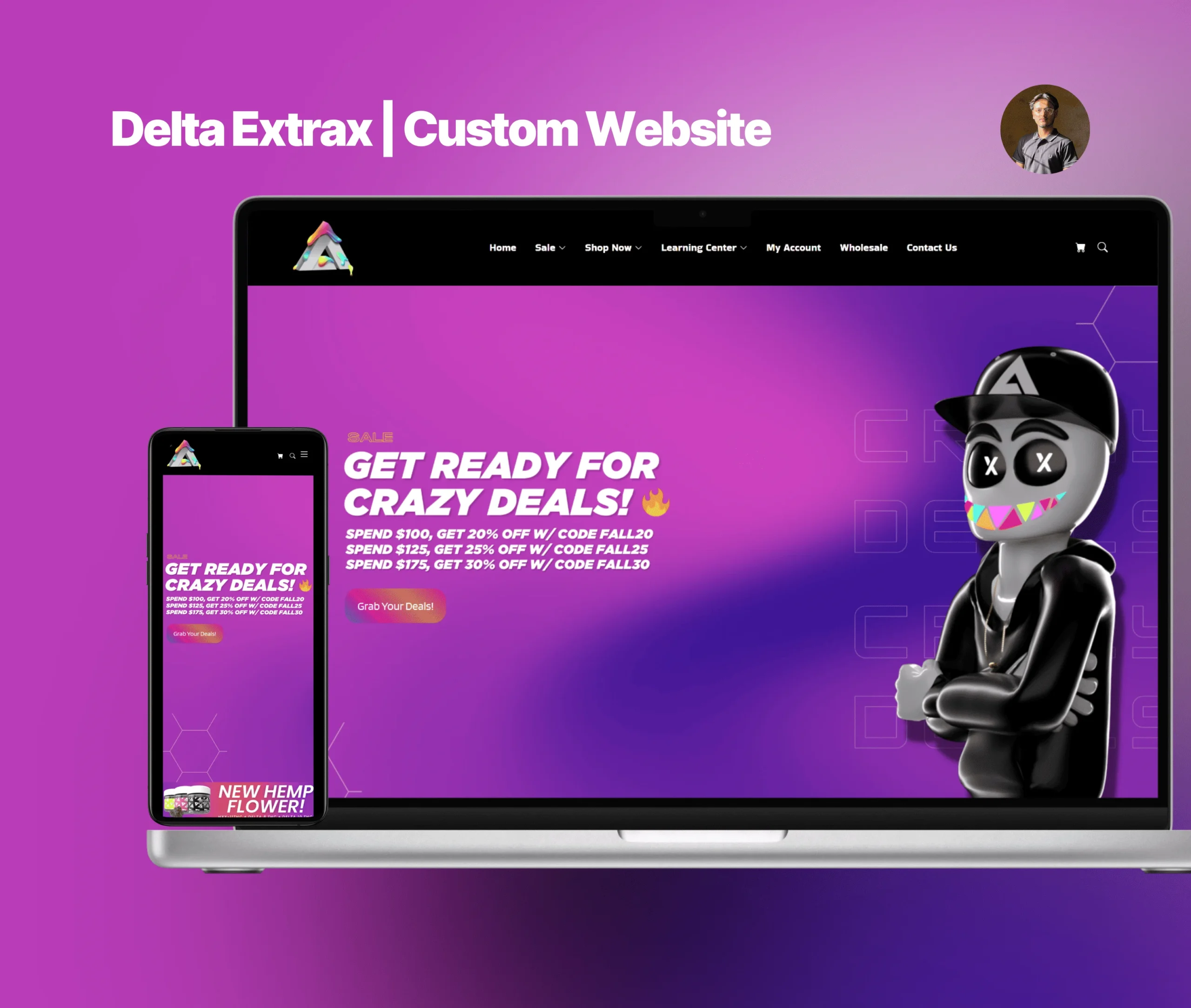 Delta Extrax: Custom brand website