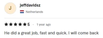 Client review screenshot