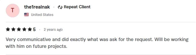 Client review screenshot