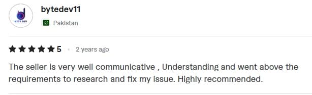 Client review screenshot