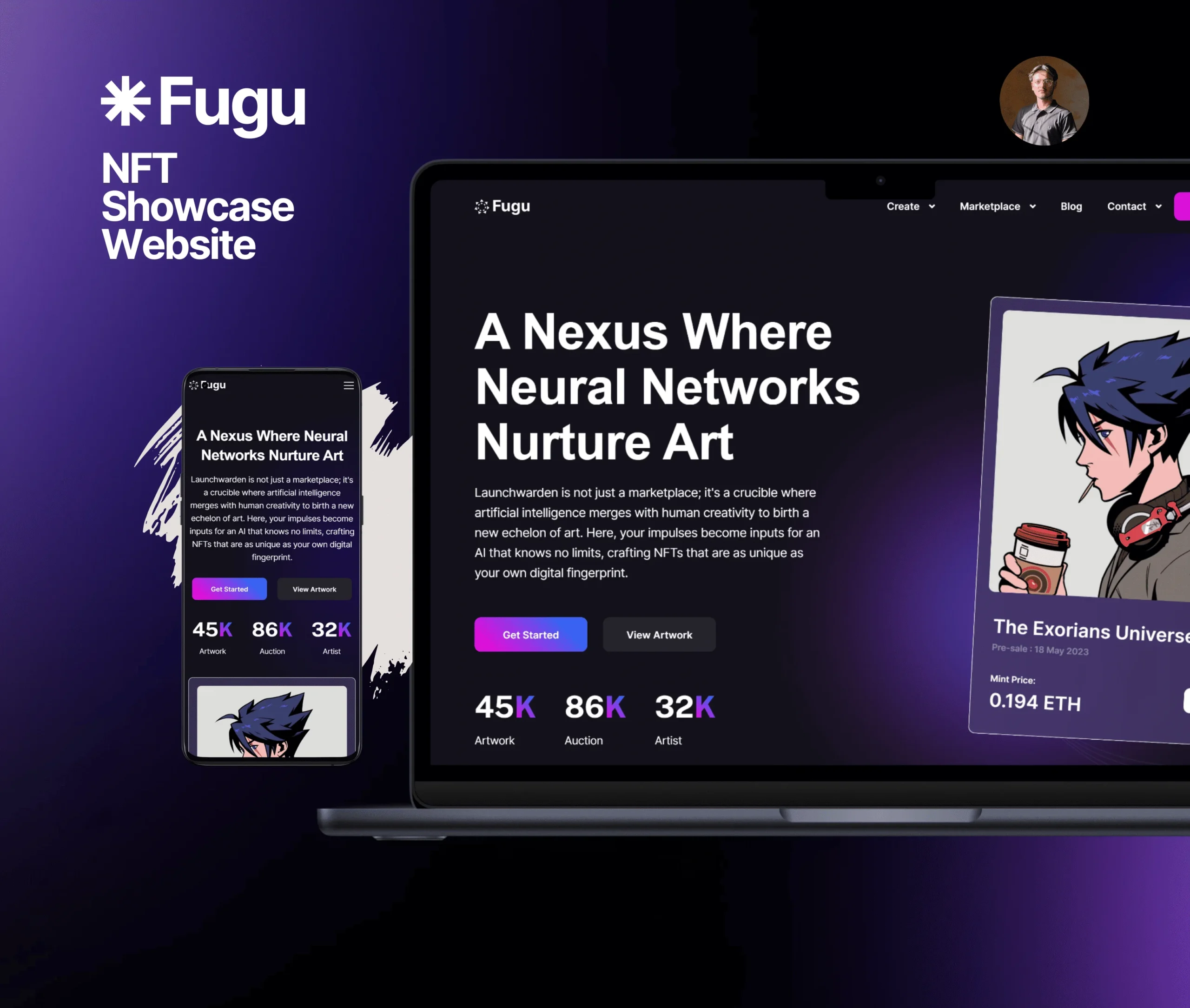 Fugu: Website for an AI art studio