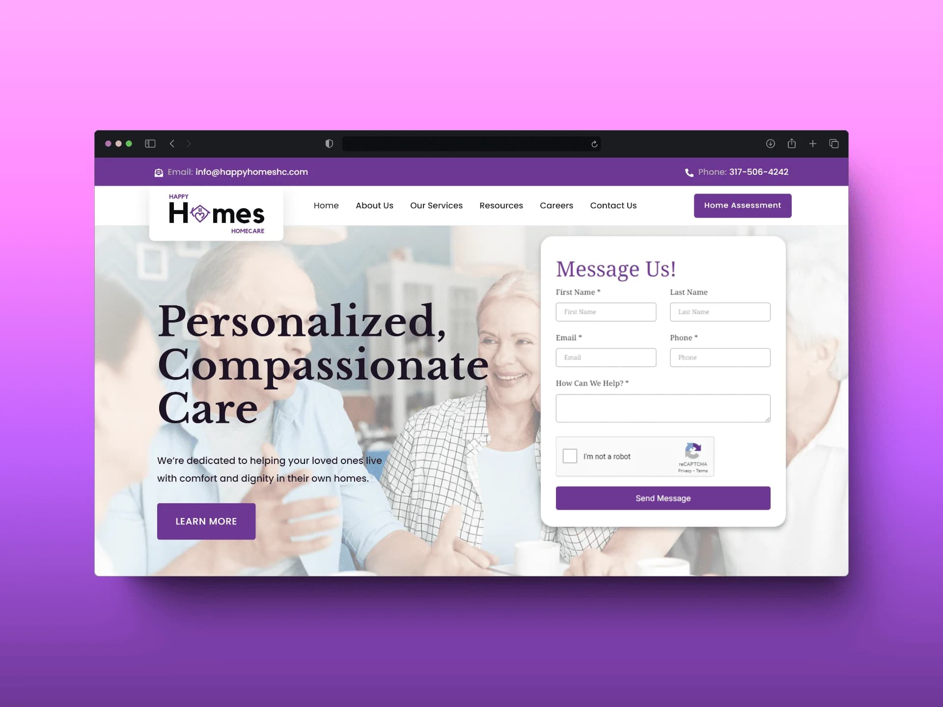 HHHC: Website for a home health care provider