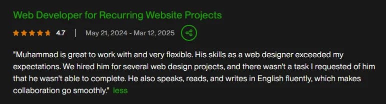 Client review screenshot