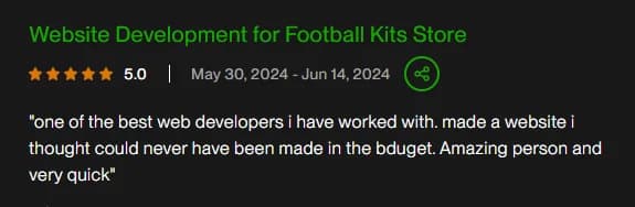 Client review screenshot