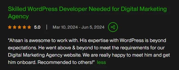Client review screenshot