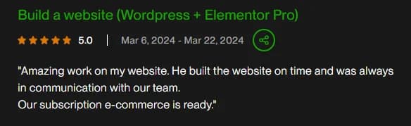 Client review screenshot